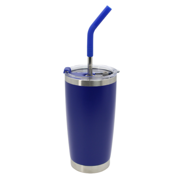 Nuevo Vaso Aislante 20 oz Mate Azul con Popote