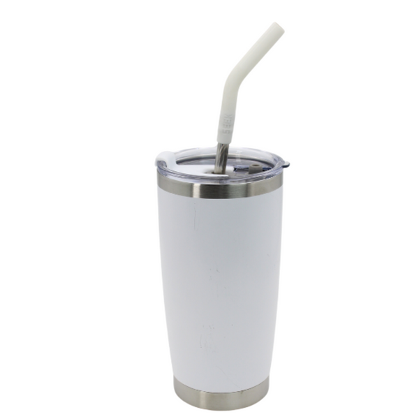 Nuevo Vaso Aislante 20 oz Mate Blanco con Popote