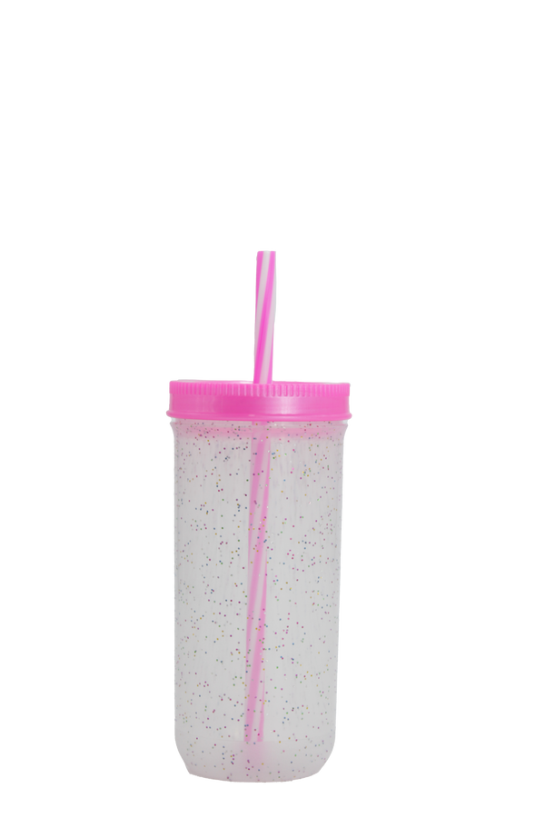 Glitter Kids 16 oz - Rosa Neon