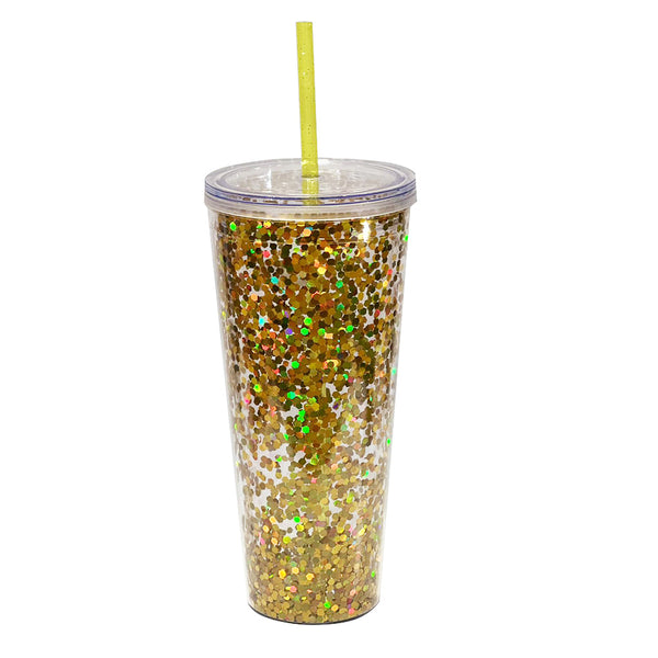 Classic Glitter Tapa Transparente 710 ml. - Dorado