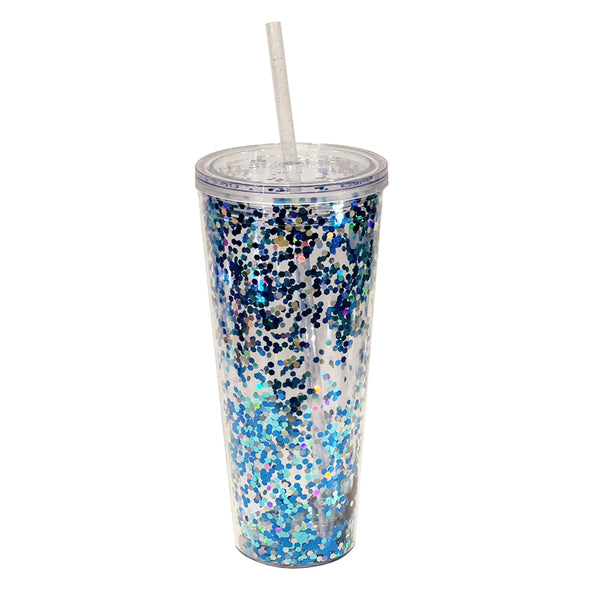 Classic Glitter Tapa Transparente 710 ml. - Multi-Azul