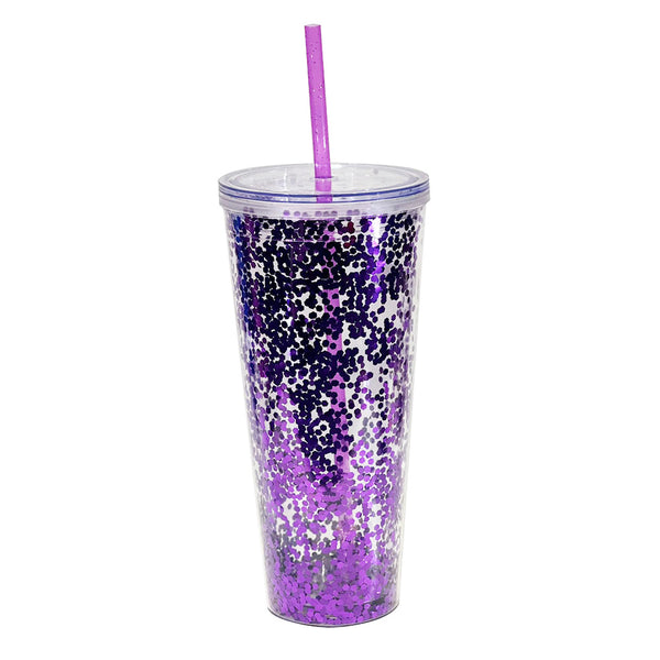 Classic Glitter Tapa Transparente 710 ml. - Morado
