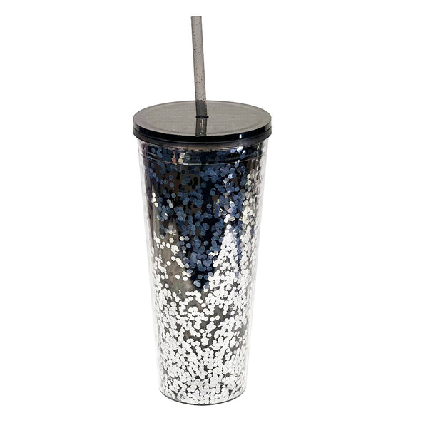 Classic Glitter Tapa Color 710 ml. - Plata/Negro