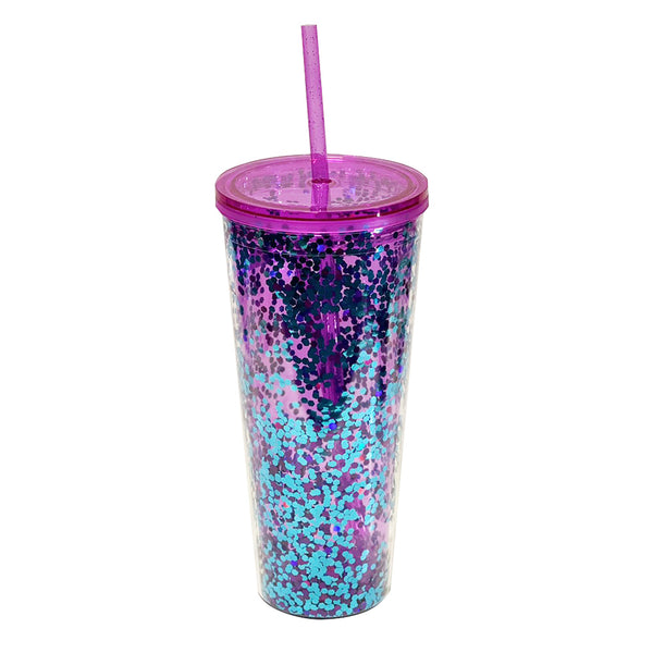 Classic Glitter Tapa Color 710 ml. - Morado/Azul