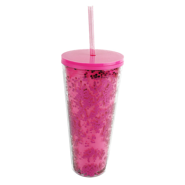 Classic Glitter Tapa Color 710 ml. - Rosa Neón