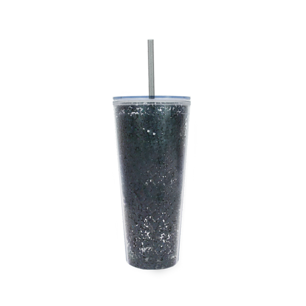 Classic Glitter Tapa Transparente 710 ml. - Negro