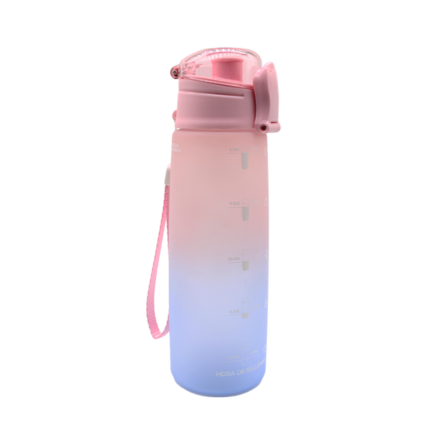 Botella Motivadora 32 oz. Mediana - Rosa/Celeste