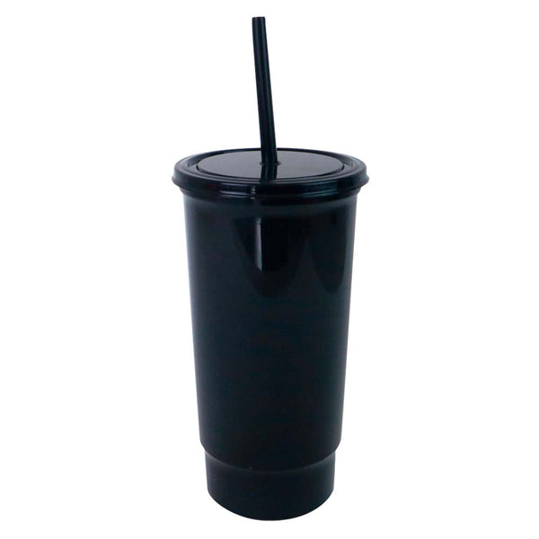 Bachelor  32 oz. Tapa y popote Negro T/ Negra
