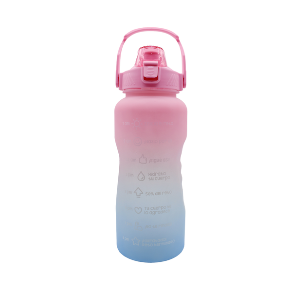 Botella Motivadora 64 oz.- Rosa/Azul